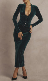 Robe corset en velours Forest